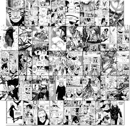 Mix Anime Manga Poster Set of 40 Self-Adhesive 300 GSM Poster High Quality Printed Unique Design And Anime Series Special Moments Poster For Room Décor Paper Print
