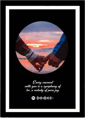 Personalized Couple Photo Frame with Spotify Code gift for Friends, Couple BFF with Frame, Birthday Gift,Anniversary Gift for boyfriend, Gift for girlfriend Paper Print