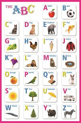 ABCD Kids Early Educational Poster | Learning Posters | HD+ Poster Photographic Paper