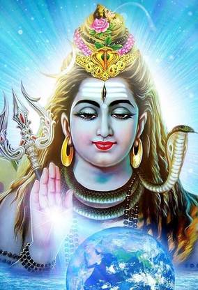 Poster Lord Shiva Bholenath Full Face Pic sl-9922 (Large Poster, 36x24 Inch, Banner Media Print, Multicolor) Fine Art Print
