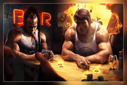 Card The Game Poker Arnold Schwarzenegger Matte Finish Poster Paper Print