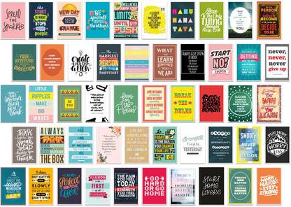 Inspirational Motivational Quotes Wall Abstract Poster (PACK OF 50) 6 INCH X 4 INCH Paper Print