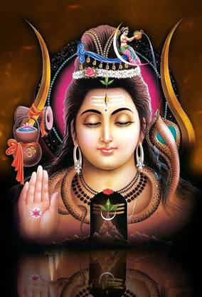 Poster Lord Shiva Bholenath Ji Photo sl-9924 (Large Poster, 36x24 Inch, Banner Media Print, Multicolor) Fine Art Print