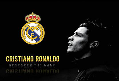 Poster Cristiano Ronaldo Black And White Fanart sl-12804 (LARGE Poster, 36x24 Inches, Banner Media, Multicolor) Fine Art Print