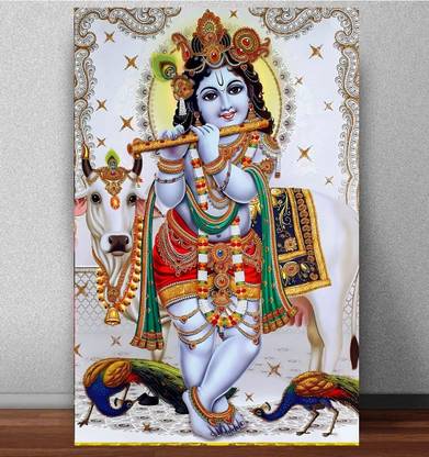 Lord Shri Krishna Sudarshan Chakra Poster for Room Paper Print