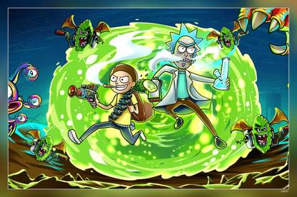 Rick And Morty Poster 12 X 18 Inch (Multicolor) C-36 Paper Print