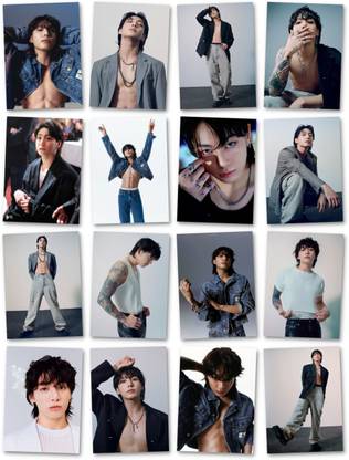 BTS Jungkook - Seven Photocards Pack Of 16 (8 x 11 cm) | BTS JK Photocards | BTS Merch | For BTS ARMY | For Gifting / For Birthday Photographic Paper