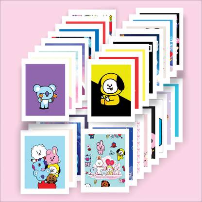 Beautiful BTS BT21 Lomo Card Of Fan's High Quality Printed Card's & Beautiful Photo's Multi-color ( Pack OF 32 Card's ) ( Size - "4.0 X 3.0" Inches) Paper Print Paper Print