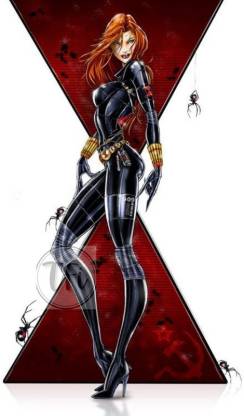 Superhero Black Widow Poster, Unframed, With Double Sided Tape Paper Print