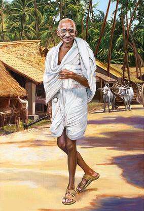 Poster Mahatma Gandhi sl-14562 (Wall Poster, 13x19 Inches, Matte Paper, Multicolor) Fine Art Print