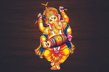 Ganesh Ji Poster on 300gsm Photogenic US Imported Paper With Gloss Lamination (Unframed) With Double Side Tape and Covered With Extra Protected Sheet Only By (WK) Photographic Paper