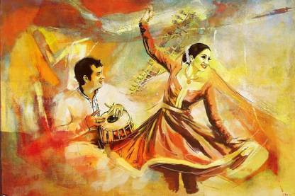 digital painting Kathak Dancer on fine art paper 13x19 Fine Art Print