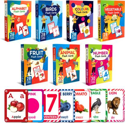 High Quality Printed flash card for kids’ early learning (set of 7 boxes)! Easy way of learning (age 1-to-5-year kids) Paper Print