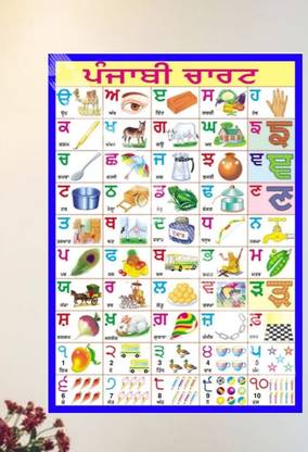 PUNJABI ALPHABET CHART POSTERS Paper Print