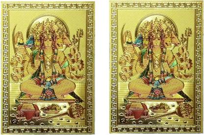 Panchmukhi Hanuman Bajrang Bali Small Photo Sticker Combo (Pack of 2) 3D Poster