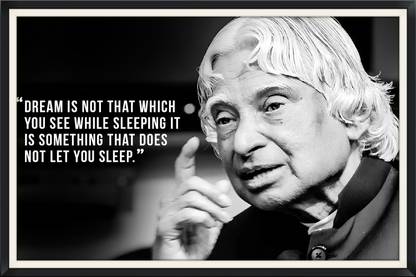 APJ Abdul Kalam Photo Frame with Dream Quote High Quality Print Photographic Paper
