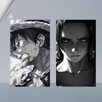 VIRGIN ART | MONEKY D. LUFFY & BOA HANCOCK FROM ONE PEICE | DIGITAL ART - 18 | ANIME | 300 GSM A4 FRAMED POSTER FOR WALL Photographic Paper