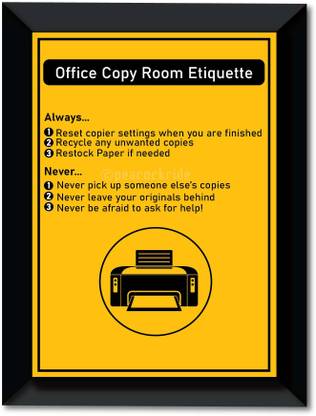 Office Copy Room Etiquette I Xerox I Printer I Office I Factory I Wall Frame A4 Fine Art Print