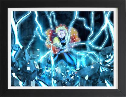 Zenitsu Thunderclap & Flash | Demon Slayer Framed Poster | Anime Framed Posters Paper Print