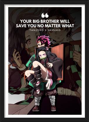 Tanjiro x Nezuko | Demon Slayer Characters | Anime Frames & Posters Paper Print