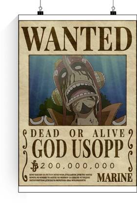 Usopp Wanted Posters | One Piece God Usopp Wanted Posters | One Piece Bounty Poster Usopp | Bounty Wall Poster Usopp One Piece Paper Print