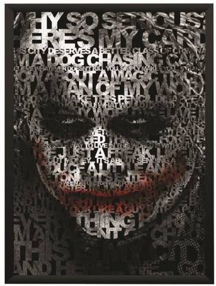 Dark Knight Joker Quotes Typography Face Wall Poster With Frame A3 Size Photographic Paper