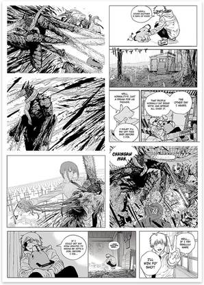 Chainsnow Man Anime Devil Hunter Man Wall Décor Manga Panel Paper Print