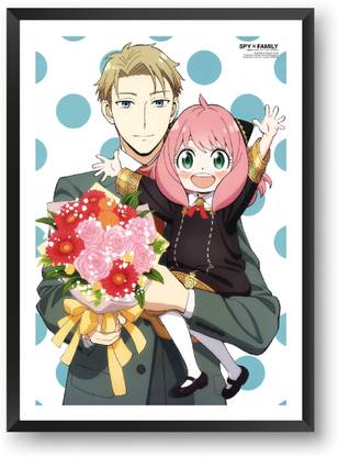 ANIME POSTER FRAME - ANYA LOID FORGER (SPY X FAMILY) - Black Framed Wall Poster For Home And Office With Frame, (12.6*9.6) Photographic Paper