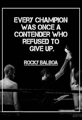 Poster Rocky Balboa Quote sl-13591 (LARGE Poster, 36x24 Inches, Banner Media, Multicolor) Fine Art Print