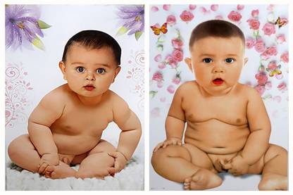 Pair of 2 Cute Baby Posters | Smiling Baby Poster | Poster for Pregnant Women| Baby Wall Poster for Room décor 12x18-Inch Paper Print