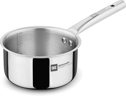 BERGNER BE Essetials Era TriPly Stainless Steel 18cm/2.2 L Teapan/Saucepan | Sauce Pan 18 cm diameter 2.2 L capacity