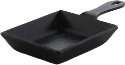 Trilonium Triple Seasoned Iron 10 x 12 cms Mini Sizzling Brownie Pan | Pancake Pan 10 cm diameter 0.1 L capacity
