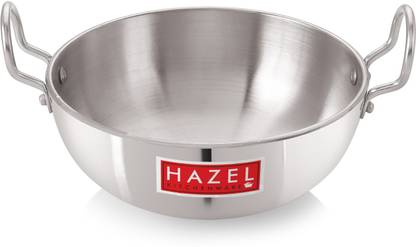 HAZEL 4 mm Aluminium Induction Base Kadai With Handle, Silver Kadhai 31.4 cm diameter 3.05 L capacity