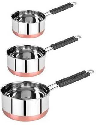 RXONLINE 3psc set tea &coffee pan Pot 10 cm diameter 1 L, 1.5 L, 2 L capacity