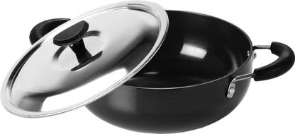 Sumeet 3mm Hardanodised Deep kadhai with S.S. Lid. No. - 9 16cm Dia. Kadhai 16 cm diameter with Lid 0.75 L capacity