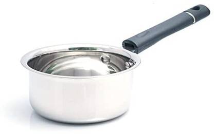Kitchli Kitchli Stainless Steel Induction Base Mini Saucepan | Chai Ka Bartan Milk Pan 9 cm diameter 0.65 L capacity