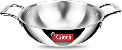 Camro Triply Artisian Kadhai (13 No) Induction Friendly Kadhai 28 cm diameter 2.6 L capacity