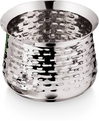 MUKTI STEEL Checkers Curry & Rice Pot Handi 3.5 L with Lid