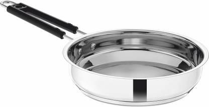 PRABHA Fry Pan Stainless Steel | Frying Pan for Egg , Sauteing, Cooking | Multipurpose Fry Pan 23 cm diameter 1.7 L capacity