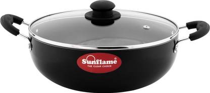 Sunflame 26 cm Non-Stick 4 L Induction Kadhai with Lid Kadhai 26 cm diameter with Lid 4 L capacity