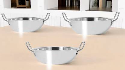Strobine Kadhai 18.5 cm, 21.2 cm, 23 cm diameter 0.75 L, 1.25 L, 1.6 L capacity