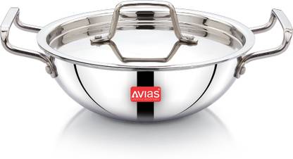 AVIAS AVI3 Triply Kadai with SS Lid Kadhai 20 cm diameter with Lid 1.5 L capacity
