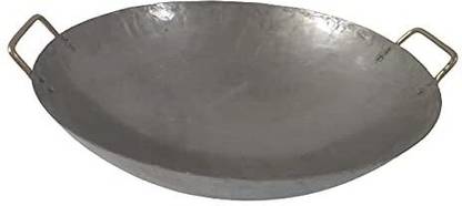 Ashok Chinese Kadai for noodles | Iron Chinese Wok with handle | 16 Inches big size | light weight Kadhai 40 cm diameter 3 L capacity
