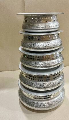 Skmetal aluminium hammered handi with lid Handi 2.1 L, 1.6 L, 1.1 L, 0.8 L, 0.5 L with Lid
