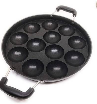 J P ENTERPRISE Non Stick Uppam Pan Patri Pan 23 cm diameter with Lid 1 L capacity