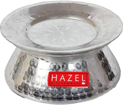 HAZEL Aluminium Kadhai Handi Hammered Finish, 950 ml, Silver Handi 0.95 L with Lid