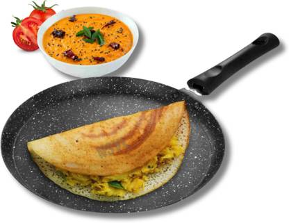 NSVL Aluminium Non-Stick Dosa Tawa with Handle| Granite Finish | Pfoa Free Tawa 26.5 cm diameter