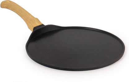 cello Castello Die Cast Flat Dosa Tawa 28 Cm| Scratch Resistant | Black Tawa 28 cm diameter with Lid