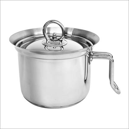 Chef Set Stainless Steel Milk Pan & Thermoencapsulated Base | Induction & Gas Compatible Milk Pan 14 cm diameter with Lid 1 L capacity