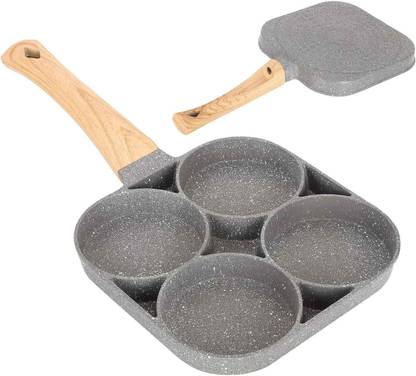 draval Egg Frying Pan Nonstick Pans 4-Cups cookware egg ,Idli plat with for Kitchen Pan Fry Pan 15 cm diameter 1 L capacity